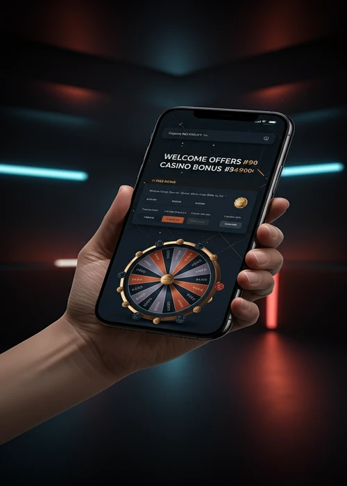 MaxiSpin Casino bonus banner showing a generous welcome offer with free spins and a cash bonus, set against a vibrant gaming interface.