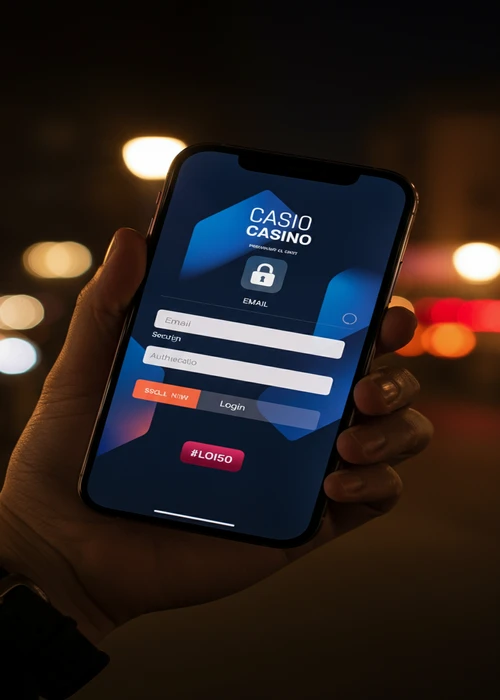MaxiSpin Casino login interface with secure connection icon and account access fields