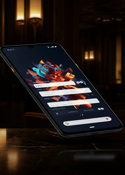 Registration form interface at MaxiSpin Casino displaying fields for email, password, and mobile number to begin playing.